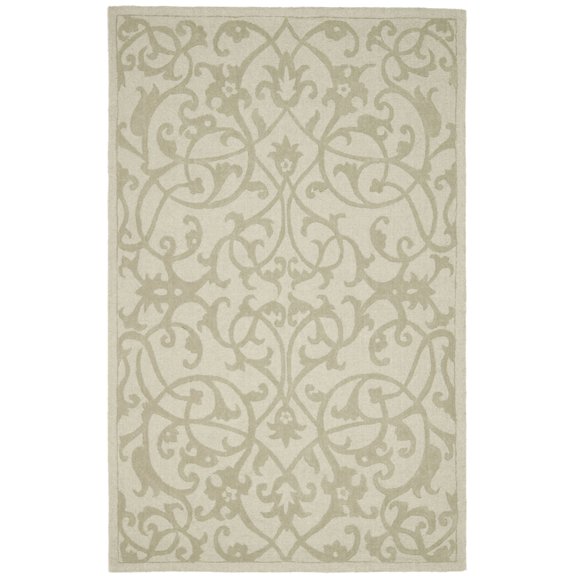SAFAVIEH Impressions Clarisse Geometric Wool Area Rug, Sage, 4' x 6'