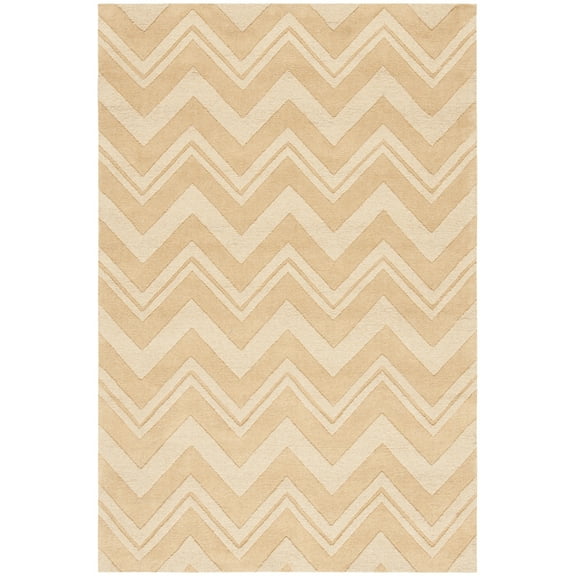 SAFAVIEH Impressions Devon Textured Chevron Wool Area Rug, Dark Gold, 5' x 8'