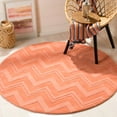 thumbnail image 1 of SAFAVIEH Impressions Devon Textured Chevron Wool Area Rug, Peach, 5' x 5' Round, 1 of 8