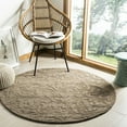 thumbnail image 1 of SAFAVIEH Impressions Emmalyn Textured Floral Wool Area Rug, Brown, 5' x 5' Round, 1 of 6