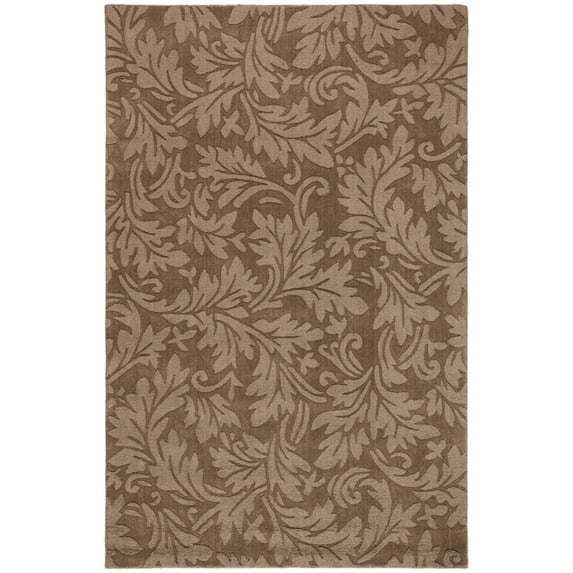 SAFAVIEH Impressions Emmalyn Textured Floral Wool Area Rug, Brown, 6' x 6' Square