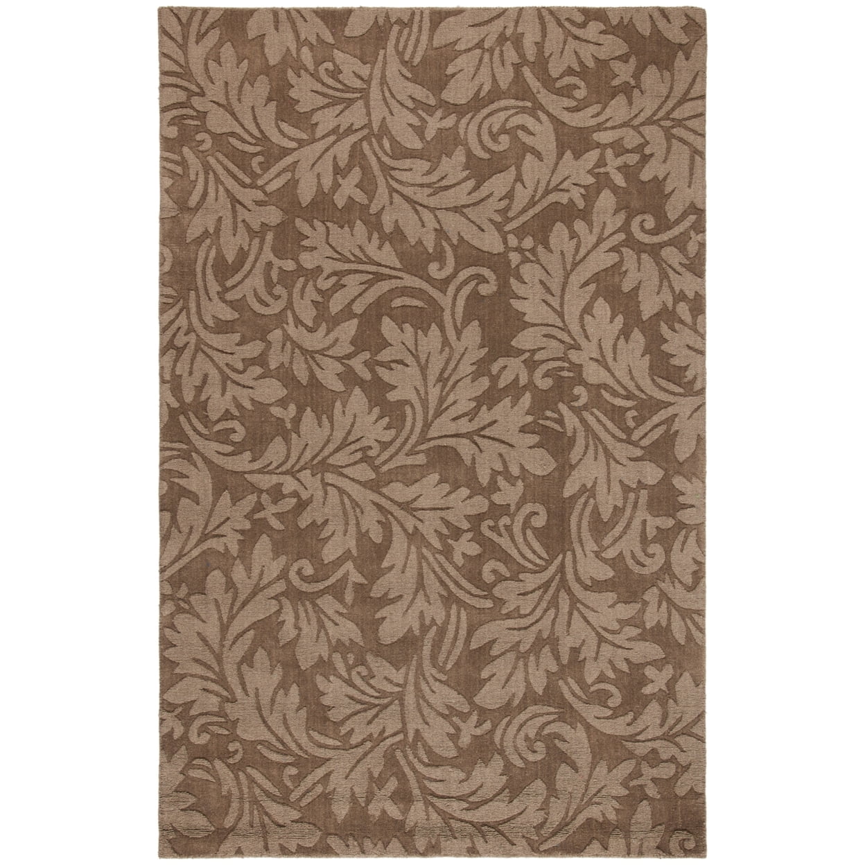 Ivory Floral Hand-Tufted Wool Round Area Rug