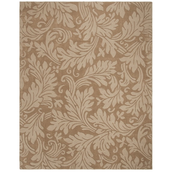 SAFAVIEH Impressions Emmalyn Textured Floral Wool Area Rug, Light Brown, 8'3" x 11'
