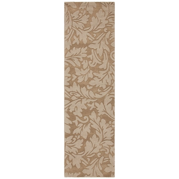 SAFAVIEH Impressions Emmalyn Textured Floral Wool Runner Rug, Light Brown, 2'3" x 8'