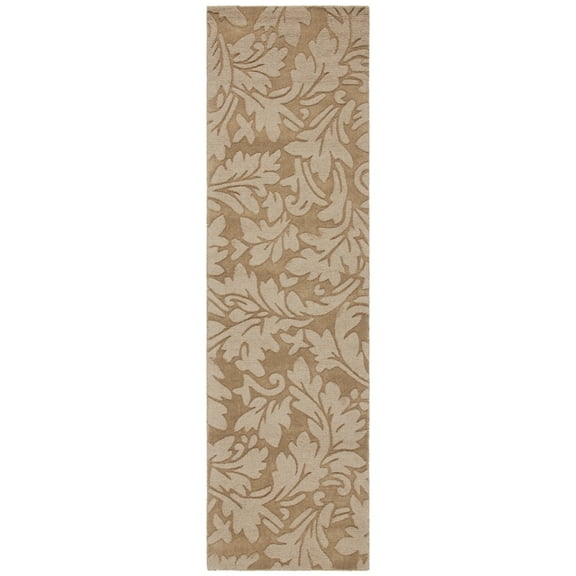SAFAVIEH Impressions Emmalyn Textured Floral Wool Runner Rug, Light Brown, 2'3" x 8'
