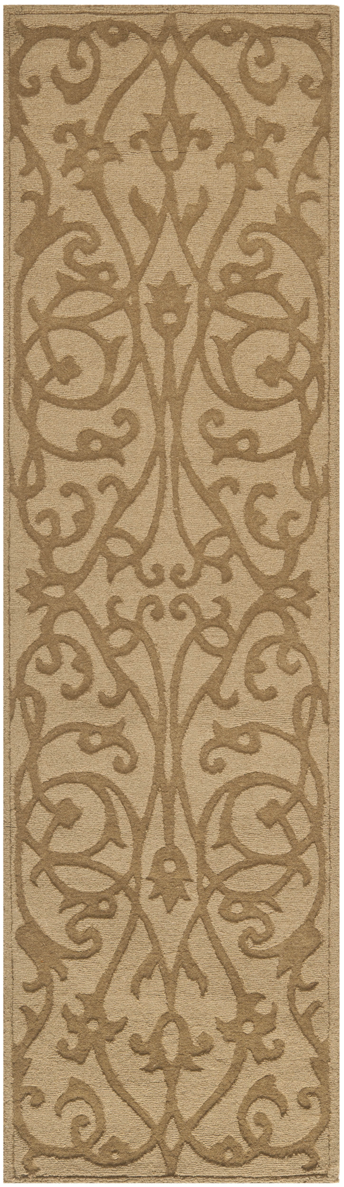 Luxurious Hand-Tufted Wool Runner Rug in Light Brown, 2'3" X 6'