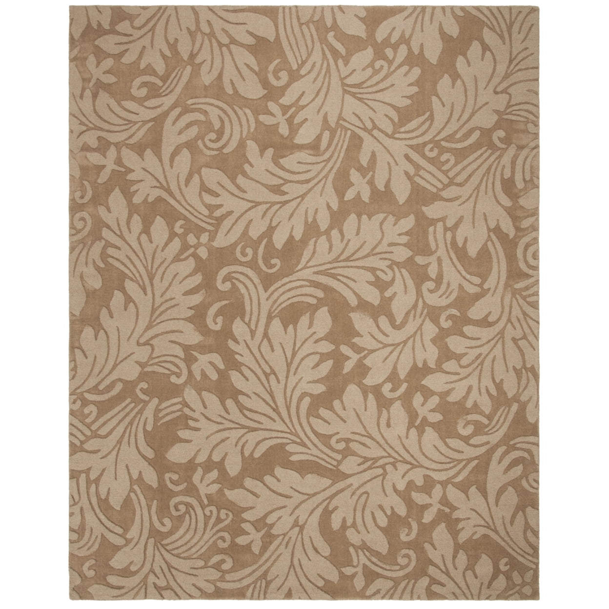 Hand-Tufted Contemporary Wool Runner Rug in Light Brown, 27"x12"