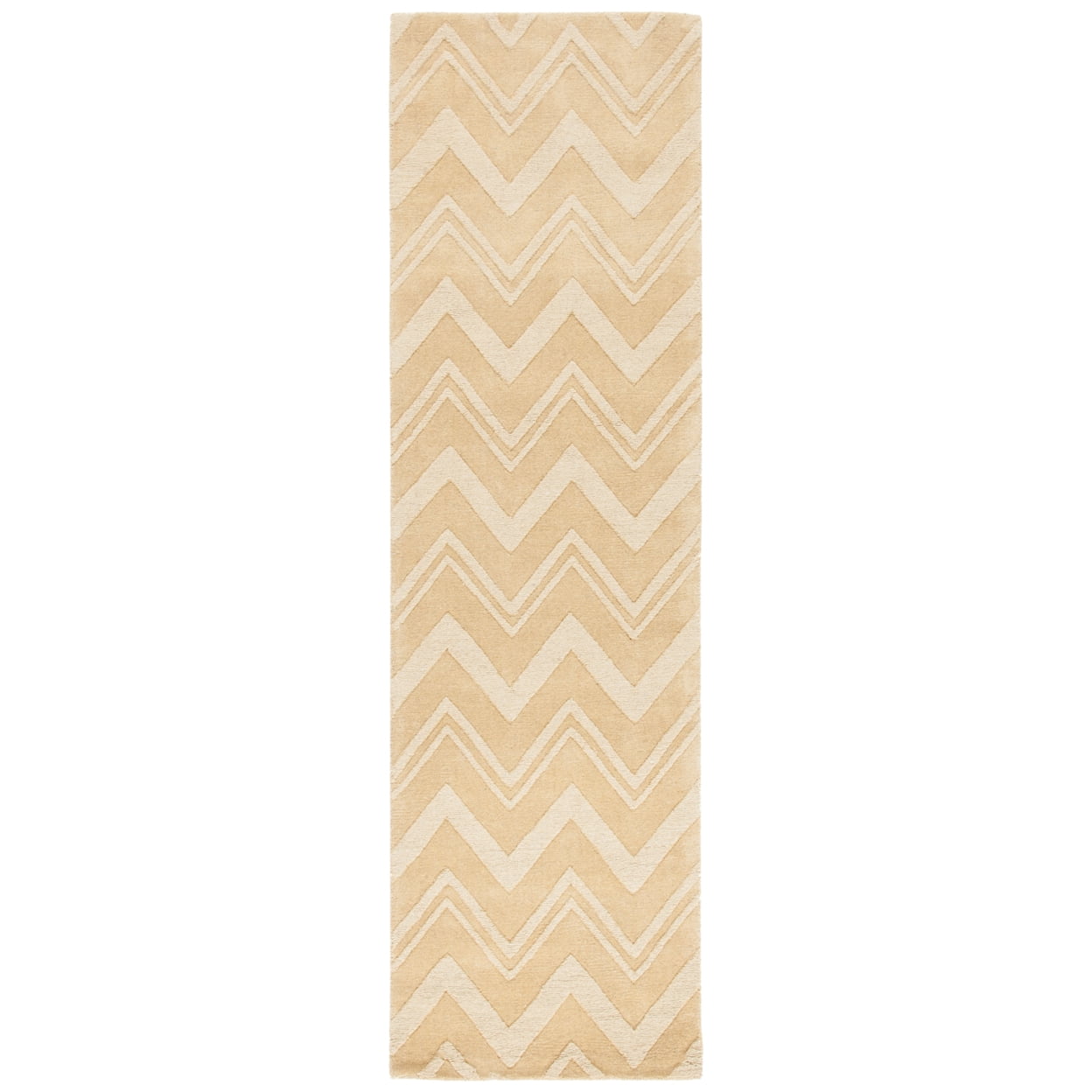 Dark Gold Hand-Tufted Wool Runner Rug