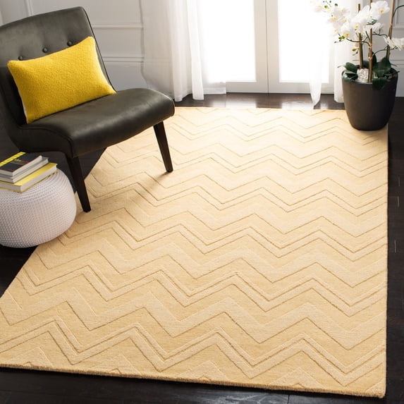 Safavieh Impressions Matthew Chevron Wool Area Rug, Gold, 4' x 6'