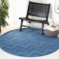 thumbnail image 1 of Safavieh Impressions Matthew Chevron Wool Area Rug, Blue, 5' x 5' Round, 1 of 8
