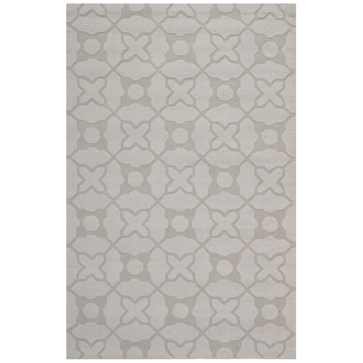 Gray Hand-Tufted Wool Rectangular Area Rug 4' x 6'