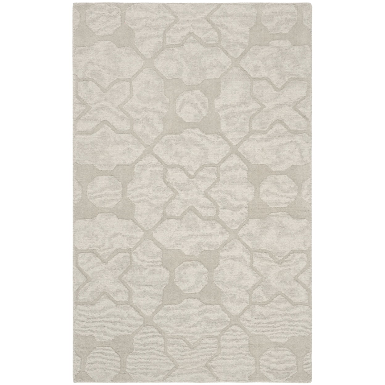 Gray Hand-Tufted Wool Geometric Area Rug, 3' x 5'