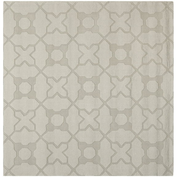 SAFAVIEH Impressions Richmal Geometric Wool Area Rug, Silver, 6' x 6' Square