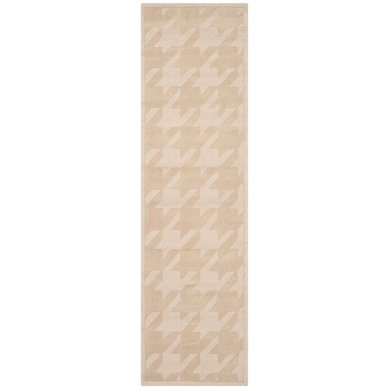 Beige Hand Tufted Wool Runner Rug