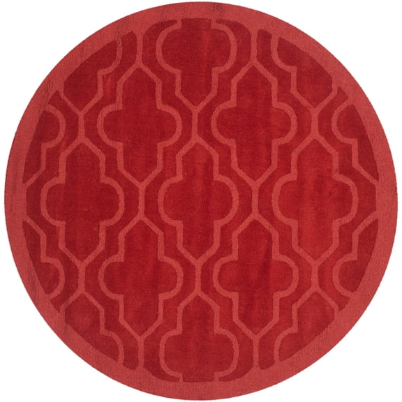 SAFAVIEH Impressions Sylvia Geometric Wool Area Rug, Rust, 5' x 5' Round