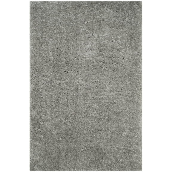 SAFAVIEH Indie Balfour Solid Polyester Shag Area Rug, Grey, 4' x 6'