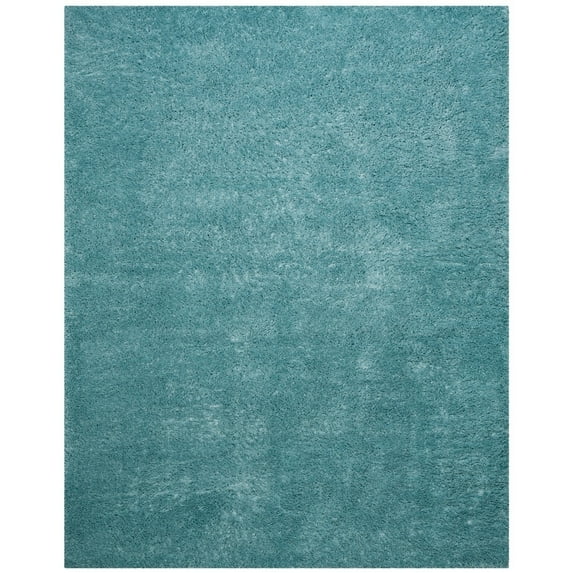 SAFAVIEH Indie Balfour Solid Polyester Shag Area Rug, Turquoise, 8' x 10'