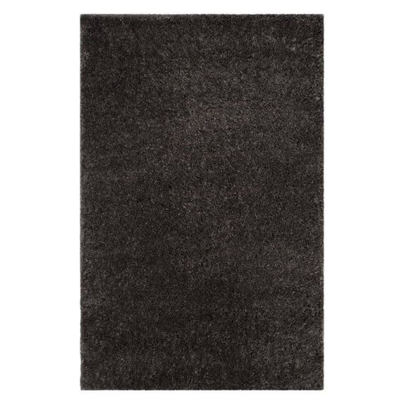 SAFAVIEH Indie Balfour Solid Polyester Shag Runner Rug, Dark Grey, 2'3" x 7'