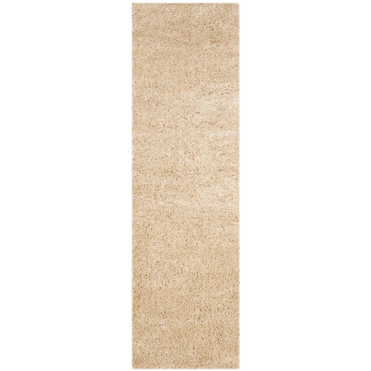 Indie Light Beige Synthetic Shag Runner Rug - 2'3" x 7'