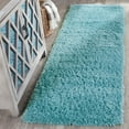 thumbnail image 1 of SAFAVIEH Indie Balfour Solid Polyester Shag Runner Rug, Turquoise, 2'3" x 7', 1 of 9