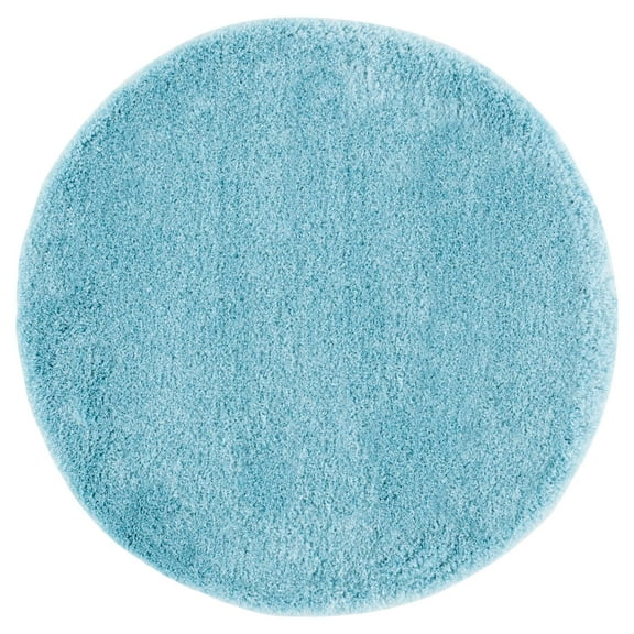 SAFAVIEH Indie Balfour Solid Shag Area Rug, Turquoise, 4' x 4' Round