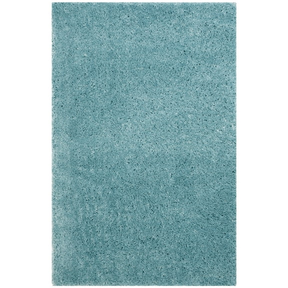 SAFAVIEH Indie Balfour Solid Shag Area Rug, Turquoise, 4' x 6'
