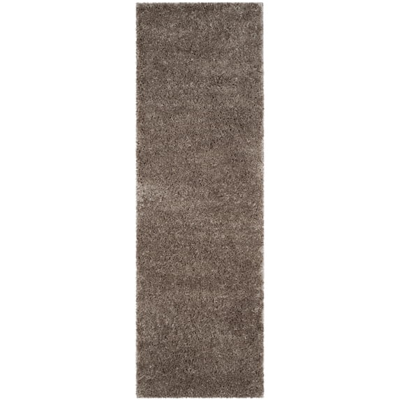 SAFAVIEH Indie Balfour Solid Shag Runner Rug, Mushroom, 2'3" x 9'
