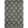 thumbnail image 1 of SAFAVIEH Indie Careen Geometric Polyester Shag Area Rug, Grey/Dark Grey, 3' x 5', 1 of 5