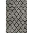 thumbnail image 1 of SAFAVIEH Indie Careen Geometric Polyester Shag Area Rug, Grey/Dark Grey, 5'1" x 7'6", 1 of 5