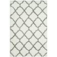 thumbnail image 1 of SAFAVIEH Indie Careen Geometric Polyester Shag Area Rug, Ivory/Grey, 4' x 6', 1 of 9