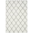 thumbnail image 1 of SAFAVIEH Indie Careen Geometric Polyester Shag Area Rug, Ivory/Grey, 5'1" x 7'6", 1 of 5