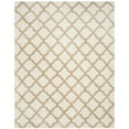 thumbnail image 1 of SAFAVIEH Indie Careen Geometric Polyester Shag Area Rug, Ivory/Light Beige, 6'7" x 9'2", 1 of 7