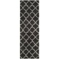 thumbnail image 1 of SAFAVIEH Indie Careen Geometric Polyester Shag Runner Rug, Dark Grey/Grey, 2'3" x 7', 1 of 5