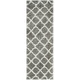 thumbnail image 1 of SAFAVIEH Indie Careen Geometric Polyester Shag Runner Rug, Grey/Ivory, 2'3" x 7', 1 of 9