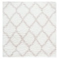 thumbnail image 1 of SAFAVIEH Indie Careen Geometric Shag Area Rug, Ivory/Mushroom, 4' x 4' Square, 1 of 7
