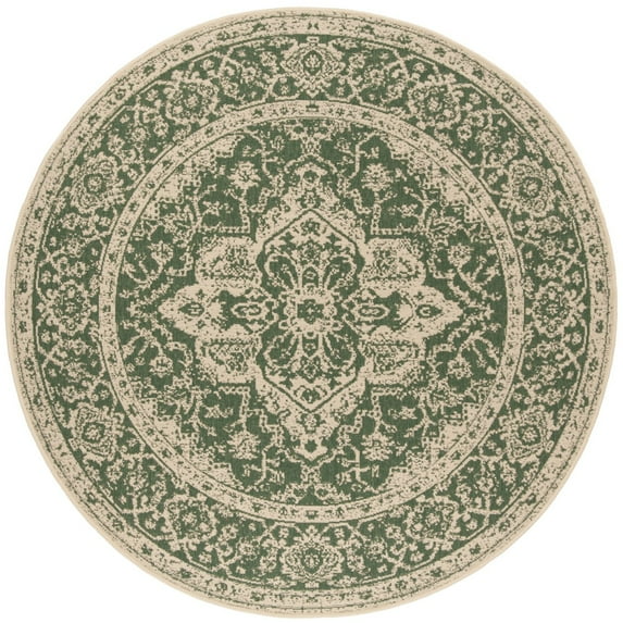 SAFAVIEH Indoor Outdoor BHS137Y Beach House Green / Creme Rug
