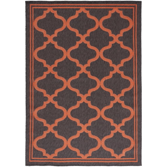 SAFAVIEH Machine Washable Rug Indoor/Outdoor Bermuda Collection - Indoor Outdoor BMU810H Bermuda Charcoal / Rust Rug