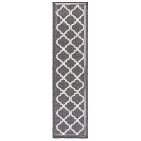 SAFAVIEH Machine Washable Rug Indoor/Outdoor Bermuda Collection - Indoor Outdoor BMU810Z Bermuda Charcoal / Ivory Rug