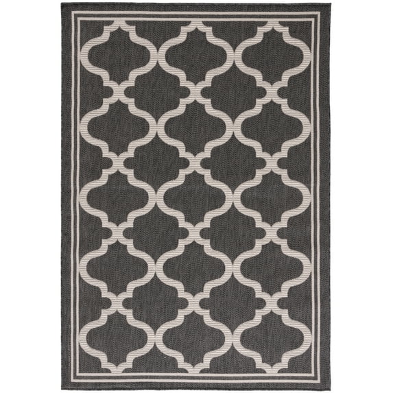SAFAVIEH Machine Washable Rug Indoor/Outdoor Bermuda Collection - Indoor Outdoor BMU810Z Bermuda Charcoal / Ivory Rug