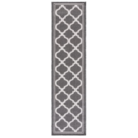 SAFAVIEH Machine Washable Rug Indoor/Outdoor Bermuda Collection - Indoor Outdoor BMU810Z Bermuda Charcoal / Ivory Rug