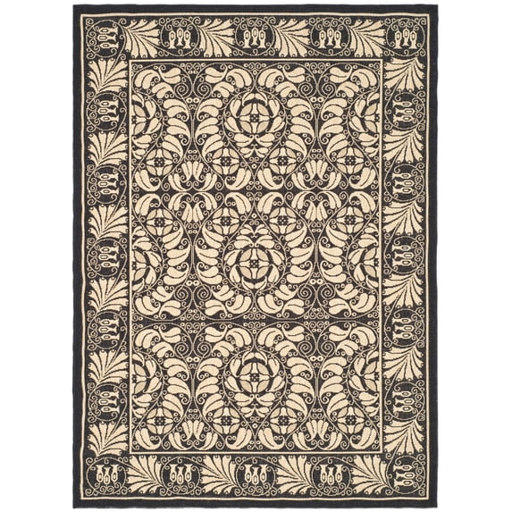 SAFAVIEH Indoor Outdoor CY5146D Courtyard Black / Sand Rug