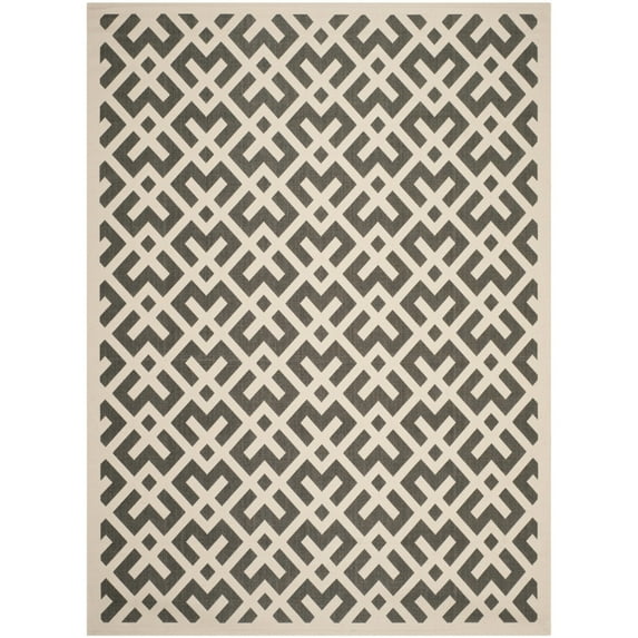 SAFAVIEH Indoor Outdoor CY6915-256 Courtyard Beige / Black Rug