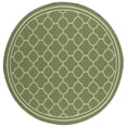 thumbnail image 1 of Safavieh Courtyard Alina Geometric Quatrefoil Indoor/Outdoor Area Rug, Green/Beige, 6'7" x 6'7" Round, 1 of 12