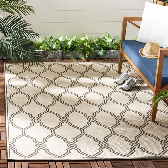 Safavieh Linden Carleton Geometric Indoor/Outdoor Area Rug, Natural/Brown, 6'7" x 6'7" Square