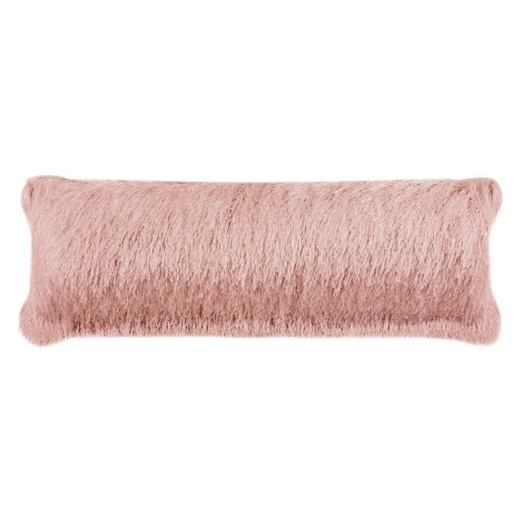 SAFAVIEH Indoor/Outdoor Modern Glam Shag Pillow, 14" x 24", Blush