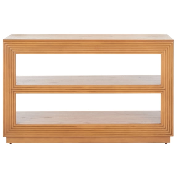 SAFAVIEH Ines Amish Wood Console Table with Shelf, Natural
