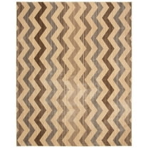 SAFAVIEH Infinity Alayna Overdyed Chevron Polyester Area Rug, Yellow/Brown, 8' x 10'