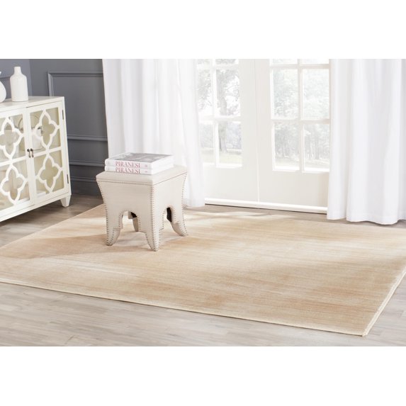 SAFAVIEH Infinity Alexis Overdyed Striped Polyester Area Rug, Beige/Yellow, 4' x 6'