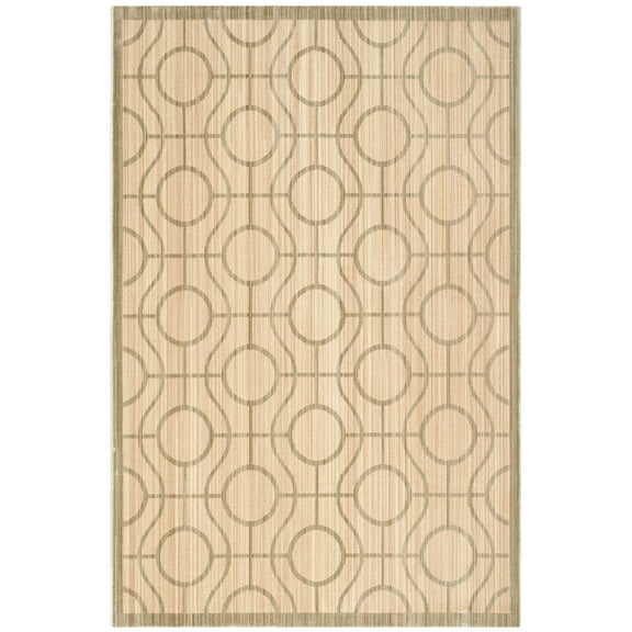 SAFAVIEH Infinity Alfonso Geometric Polyester Area Rug, Yellow/Green, 5'1" x 7'6"