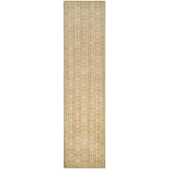 SAFAVIEH Infinity Alfonso Overdyed Geometric Polyester Runner Rug, Yellow/Green, 2' x 8'